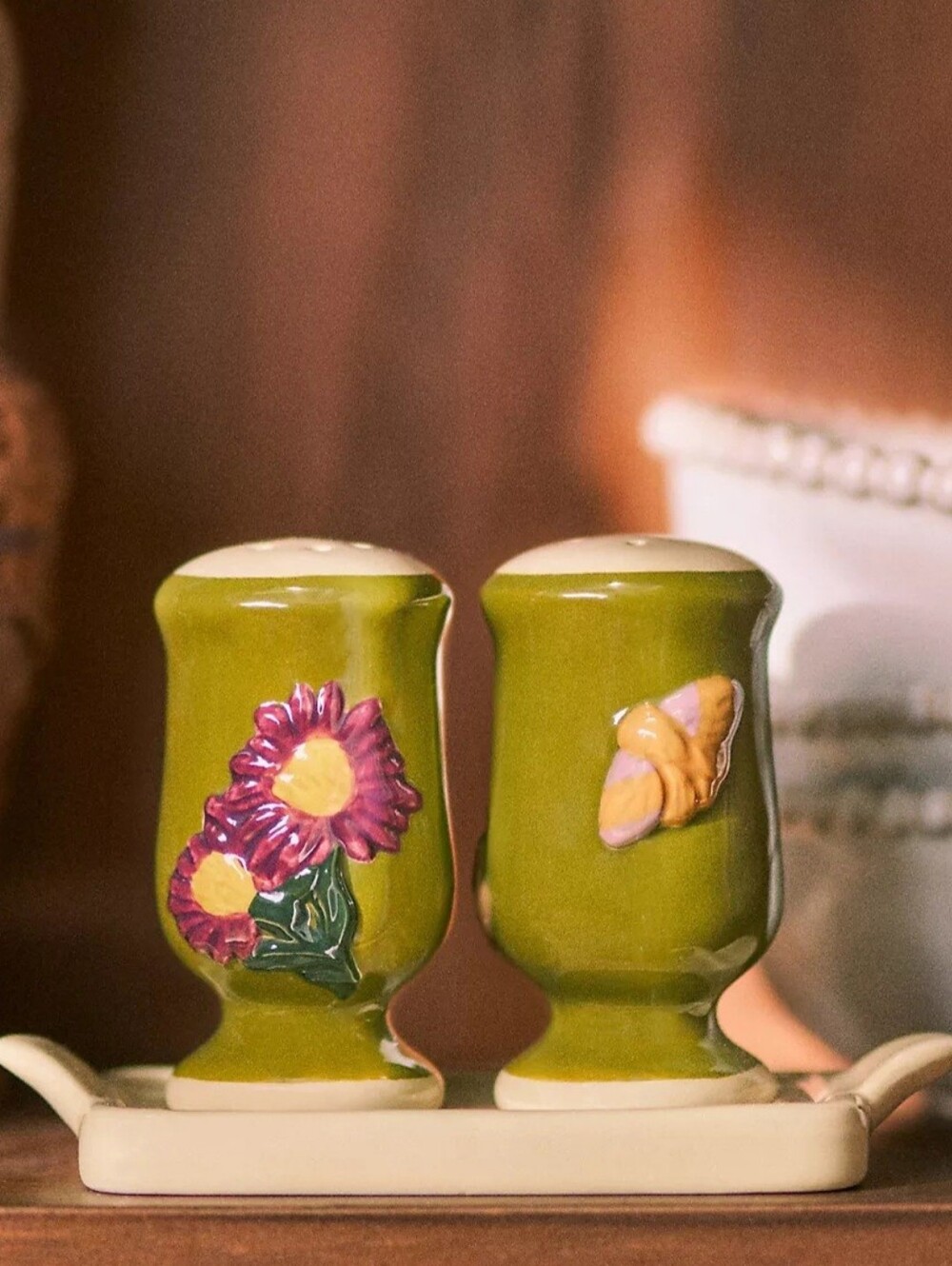 Anthropologie, The Faye Icon Stoneware Salt & Pepper Shaker Set